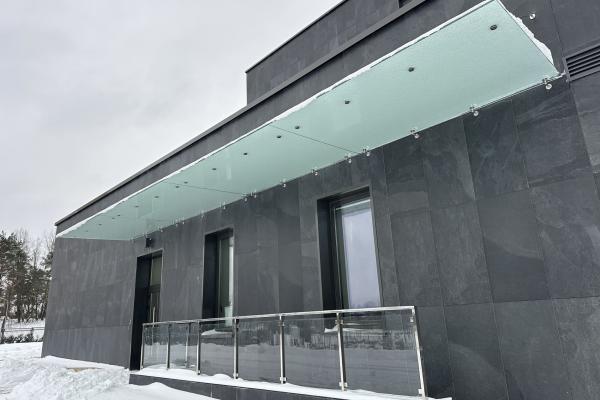 Стеклянные козырьки и навесы Стеклянный козырек №7